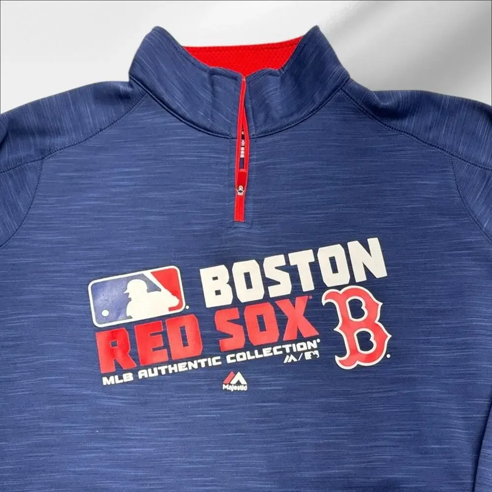 BOSTON RED SOX Women’s XXL Blue Performance 1/4 Zip Sweatshirt